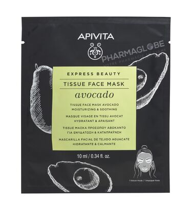 APIVITA-EXPRESS-SHEET-MASK-AVOCADO-masque-visage-tissu-avocat-hydratant-apaisant-10ml-pharmaglobe