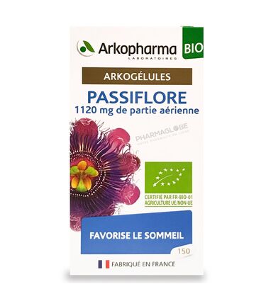 ARKOGELULES-PASSIFLORE-BIO-150-gelules-Arkopharma-favorise-sommeil-pharmaglobe
