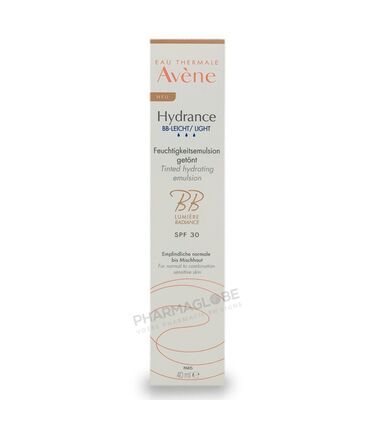 Avene-hydrance-BB-creme-lumiere-hydratante-legere-teintee-SPF-30-40ml-peaux-sensibles-normales-mixtes-tinted-hydrating-cream-pharmaglobe