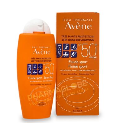 Avene-solaire-SPF-50-plus-fluide-sport-100-ml-tres-haute-protection-peaux-sensibles-tres-resistant-a-eau-tube-pharmaglobe