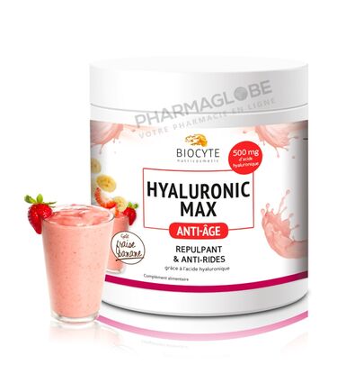 BIOCYTE-HYALURONIC-MAX-20-fois-14-G-fraise-banane-pharmaglobe