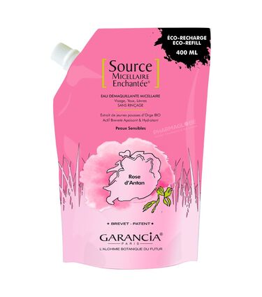 GARANCIA-SOURCE-MICELL-ROSE-ANTAN-400ML-eau-micellaire-demaquillante-rose-recharge-peaux-sensibles-pharmaglobe