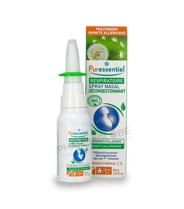 Puressentiel Respiratoire Spray Nasal Décongestionnant aux Huiles  Essentielles Bio 15ml