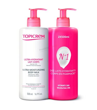TOPICREM-DUO-LAIT-HYDRATANT-CORPS-2-flacons-500 ML-pharmaglobe