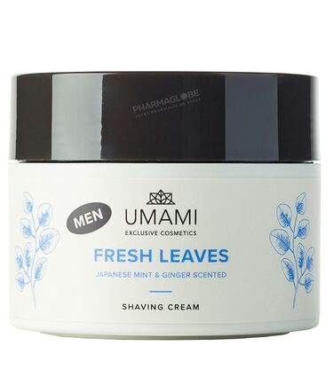 UMAMI-MEN-CREME-A-RASER-MENTHE-GINGEMBRE-250-ML-fresh-leaves-creme-rasage-homme-pharmaglobe