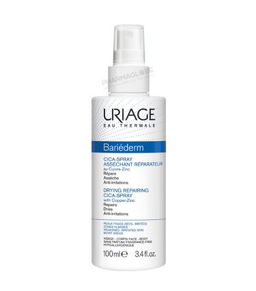 URIAGE-BARIEDERM-CICA-SPRAY-100ml-assechant-reparateur-au-cuivre-zinc-peaux-fragilisees-irritees-zones-humides-visage-corps-pharmaglobe
