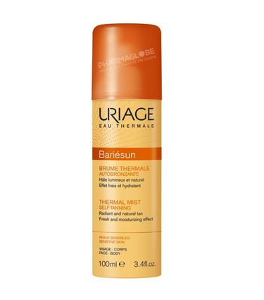 URIAGE BARIESUN BRUME THER AUTOBRONZ 100ml-brume-autobronzante-hale-lumineux-naturel-peaux-sensibles-visage-corps-pharmaglobe