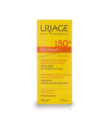 Uriage-bariesun-creme-solaire-SPF50-plus-sans-parfum-tres-haute-protection-legere-invisible-non-gras-resiste-eau-50ml-pharmaglobe
