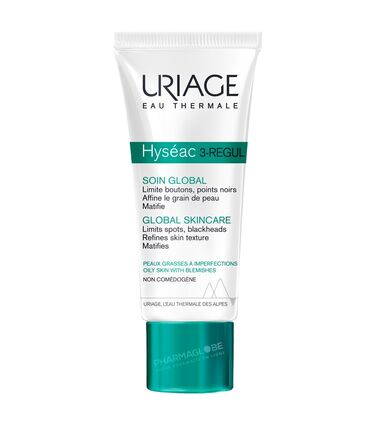 URIAGE-HYSEAC-3-REGUL-SOIN-GLOBAL-40-MLlimite-boutons-points-noirs-affine-grain-peau-matifie-peaux-grasses-imperfections-pharmaglobe
