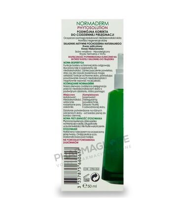 Vichy-normaderm-phytosolution-soin-quotidien-correction-boutons-points-noirs-pores-dilates-exces-sebum-peaux-grasses-tendance-acneique-50-ml-non-comedogene-acne-cote-pharmaglobe