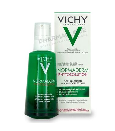 Vichy-normaderm-phytosolution-soin-quotidien-correction-boutons-points-noirs-pores-dilates-exces-sebum-peaux-grasses-tendance-acneique-50-ml-pharmaglobe
