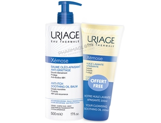 URIAGE-XEMOSE-BAUME-500-ML-plus-HUILE-LAVANTE-200-ML-secheresse-severe-pharmaglobe.lu