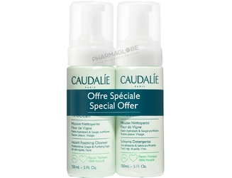 CAUDALIE-VINOCLEAN-MOUSSE-NETTOYANTE-2-flacons-de-150-ML-purifiant-hydratant-offre-speciale-pharmaglobe.lu