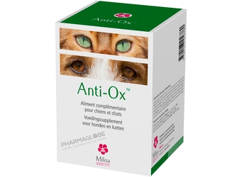 MILOA-ANTI-OX-30-CAPSULES-VETERINAIRE-aliment-complementaire-anti-oxydant-chien-chat-boite-pharmaglobe.lu
