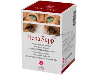 MILOA-HEPA-SUPP-30-COMPRIMES-VETERINAIRE-aliment-complementaire-chien-chat-soutient-fonction-hepatique-foie-boite-pharmaglobe.lu