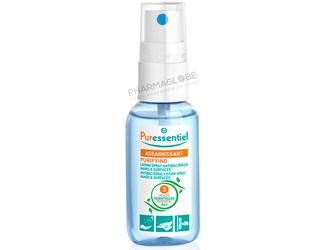 PURESSENTIEL-ASSAINISSANT-LOTION-SPRAY-25-ML-antibacterien-mains-et-surfaces-pharmaglobe.lu