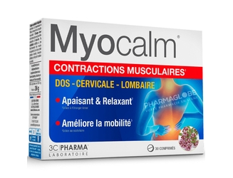3-C-MYOCALM-30-COMPRIMES-contractions-musculaires-relaxe-dos-cervicales-lombaire-pharmaglobe.lu