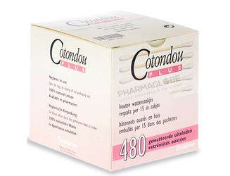 COTONDOU-PLUS-BOIS-GM-480-EXTREMITES-240-coton-tiges-en-bois-Qualiphar-pharmaglobe.lu
