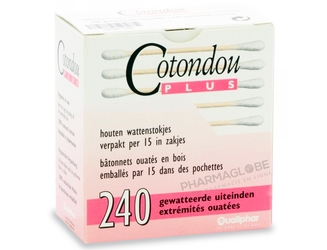 COTONDOU-PLUS-BOIS-PM-240-EXTREMITES-120-coton-tiges-bois-hygiene-oreilles-Qualiphar-pharmaglobe.lu