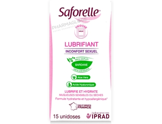 SAFORELLE-LUBRIFIANT-15-UNIDOSES-inconfort-sexuel-aloe-vera-acide-hyaluronique-hydrate-lubrifie-iprad-boite-pharmaglobe.lu