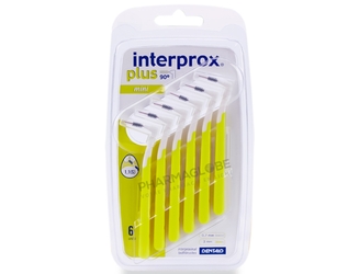 INTERPROX-plus-6-BROSSETTES-INTERDENTAIRES-MINI-jaunes-ref-1350-espace-interdentaires-1.1-mm-nettoyage-optimal-entre-les-dents-pharmaglobe.lu