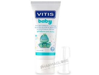 VITIS-BABY-GEL-30-ML-plus-Brosse-A-Dent-DE-DOIGT-dentaid-gel-baume-gencives-premieres-dents-pharmaglobe.lu