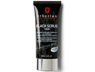ERBORIAN-BLACK-SCRUB-50-ML-masque-exfoliant-purifiant-charbon-tube-pharmaglobe.lu