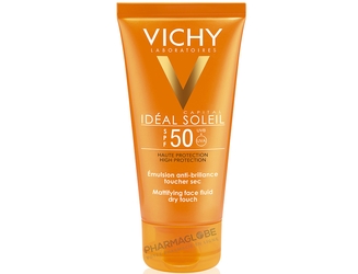 VICHY-Ideal-Soleil-EMULSION-DRY-TOUCH-SPF50-50-ML-protection-solaire-anti-brillance-toucher-sec-pharmaglobe.lu
