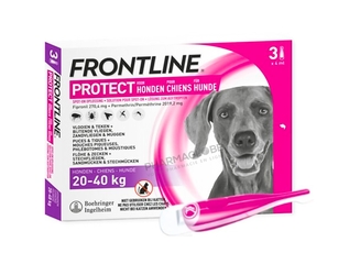 FRONTLINE-PROTECT-SPOT-ON-CHIEN-L-3-PIPETTES-anti-puces-anti-tiques-chien-20-40-Kg-pharmaglobe.lu
