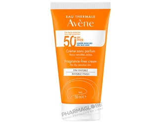 AVENE-CREME-SPF-50-plus-SANS-PARFUM-50-ML-creme-solaire-peau-sensible-visage-pharmaglobe.lu