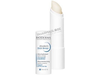 BIODERMA-ATODERM-STICK-4-G-baume-levres-ultra-hydratant-apaiser-proteger-levres-gercees-dessechees-tube-ouvert-pharmaglobe.lu