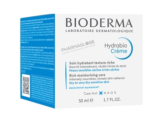 BIODERMA-HYDRABIO-CREME-50-ML-soin-hydratant-texture-riche-nourrir-intensement-reveler-eclat-teint-peau-sensible-seche-a-tres-seche-boite-pharmaglobe.lu