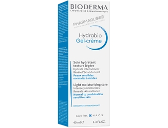 BIODERMA-HYDRABIO-GEL-CREME-40-ML-soin-hydratant-texture-legere-hydratation-intense-reveler-eclat-teint-peau-sensible-normale-a-mixte-boite-pharmaglobe.lu