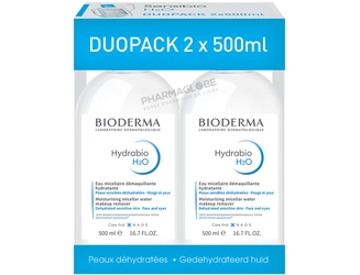 BIODERMA-HYDRABIO-H2O-SOLUTION-MICELLAIRE-LOT-2-flacons-500-ML-eau-micellaire-demaquillante-hydratante-visage-et-yeux-promo-duopack-pharmaglobe.lu