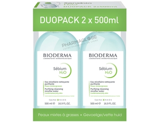 BIODERMA-SEBIUM-H20-SOLUTION-MICELLAIRE-LOT-2-flacons-500-ML-demaquiller-nettoyer-purifier-peaux-mixtes-grasses-promo-pharmaglobe.lu