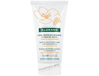 KLORANE-DEPILATOIRE-CREME-VISAGE-plus-ZONES-SENSIBLES-75ML-avec-amande-douce-pharmaglobe.lu