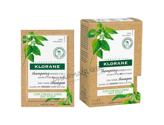KLORANE-SHAMPOING-MASQUE-2-EN-1-ORTIE-BIO-et-ARGILE-8-sachets-de-3G-cuir-chevelu-gras-cheveux-gras-pharmaglobe.lu