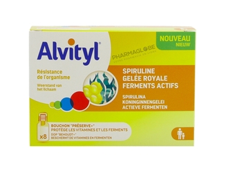 Alvityl-Résistance-de-l-organisme-8-Fioles-10ml-Spiruline-Gelée-Royale-Ferments-Actifs-immunite-pharmaglobe.lu