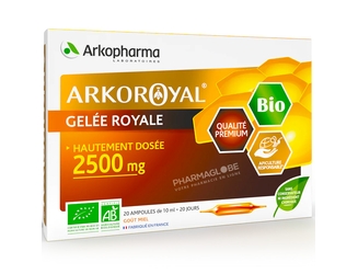 ARKOROYAL-GELEE-ROYALE-2500-MG-20-AMPOULES-Arkopharma-gout-miel-complement-alimentaire-augmenter-immunite-pharmaglobe.lu