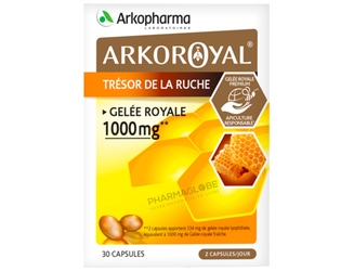 ARKOROYAL-GELEE-ROYALE-30-CAPSULES-NEW-Arkopharma-complement-alimentaire-resistance-immunite-pharmaglobe.lu