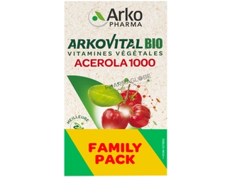 ARKOVITAL-ACEROLA-1000-BIO-30-Comprimes-a-croquer-DUOPACK-Arkopharma-vitamine-C-vegetale-pharmaglobe.lu