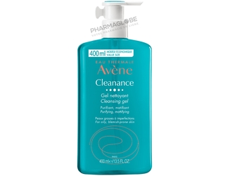 AVENE-CLEANANCE-GEL-NETTOYANT-400-ML-promo- moins-5-EUR-purifiant-matifiant-peaux-grasses-a-imperfection-pharmaglobe.lu