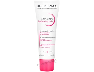 BIODERMA-SENSIBIO-DEFENSIVE-RICH-40-ML-creme-riche-active-apaisante-peau-sensible-pharmaglobe.lu