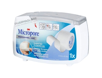 3M-Micropore-Geant-Sparadrap-Microporeux-Non-Tisse-En-Devidoir-Blanc-25mm-par-9.14-m-pour-peaux-sensibles-pharmaglobe.lu
