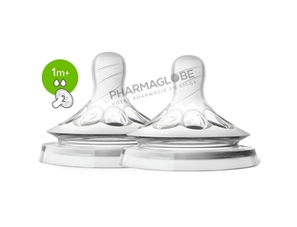 Philips-Avent-2-Tétines-Natural-2.0-Slow-2-Trous-debit-lent-pharmaglobe,lu