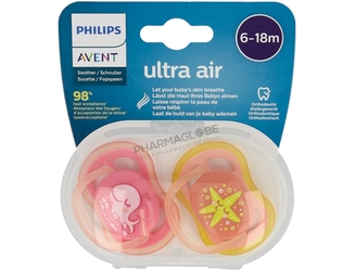 Philips-Avent-Sucette-Ultra-Air-Bébé-6-18-Mois-New-Berry-Girl-fille-pharmaglobe,lu