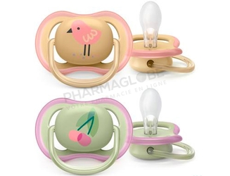 Philips-Avent-Sucette-Ultra-Air-Bébé-plus-0-Mois-Cerise-Moineau-pharmaglobe,lu