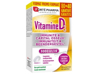 VITAMINE-D3-3000-80+40-GRATUITS-120-COMPRIMES-Forte-pharma-pharmaglobe.lu