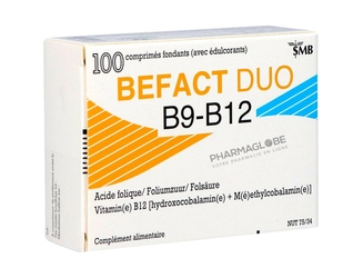 BEFACT-DUO-100-Comprimes-A-CROQUER-acide-folique-vitamines-B-pharmaglobe.lu