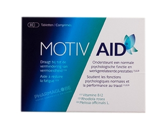Motiv-Aid-30-comprimés-Will-Pharma-complement-alimentaires-reduire-fatigue-fonctions-psychologiques-normales-performance-travail-vitamine-B-melisse-rhodiola-pharmaglobe.lu